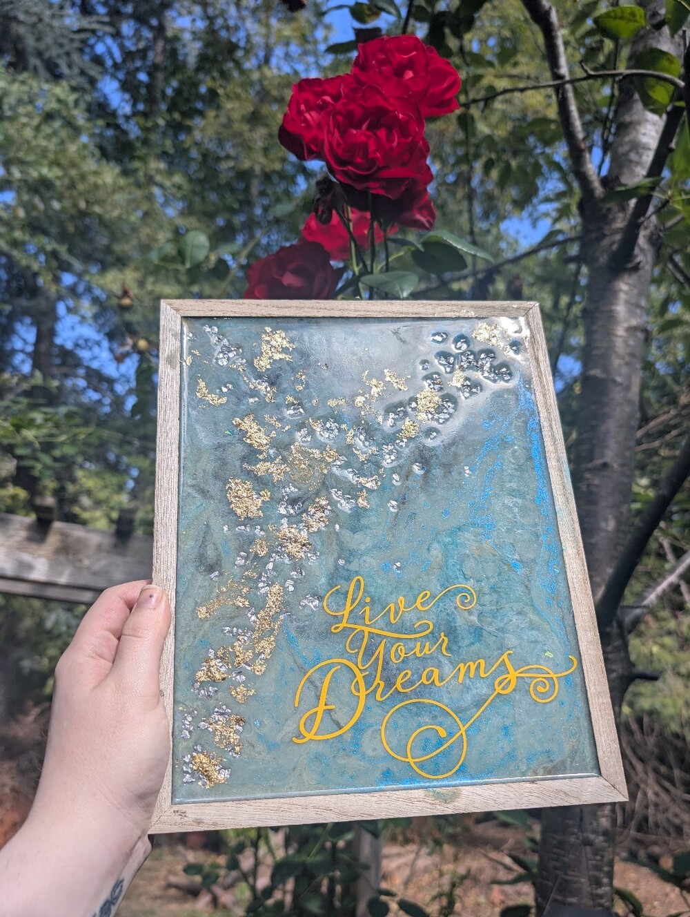 Handmade Live Your Dreams Resin Wall Art